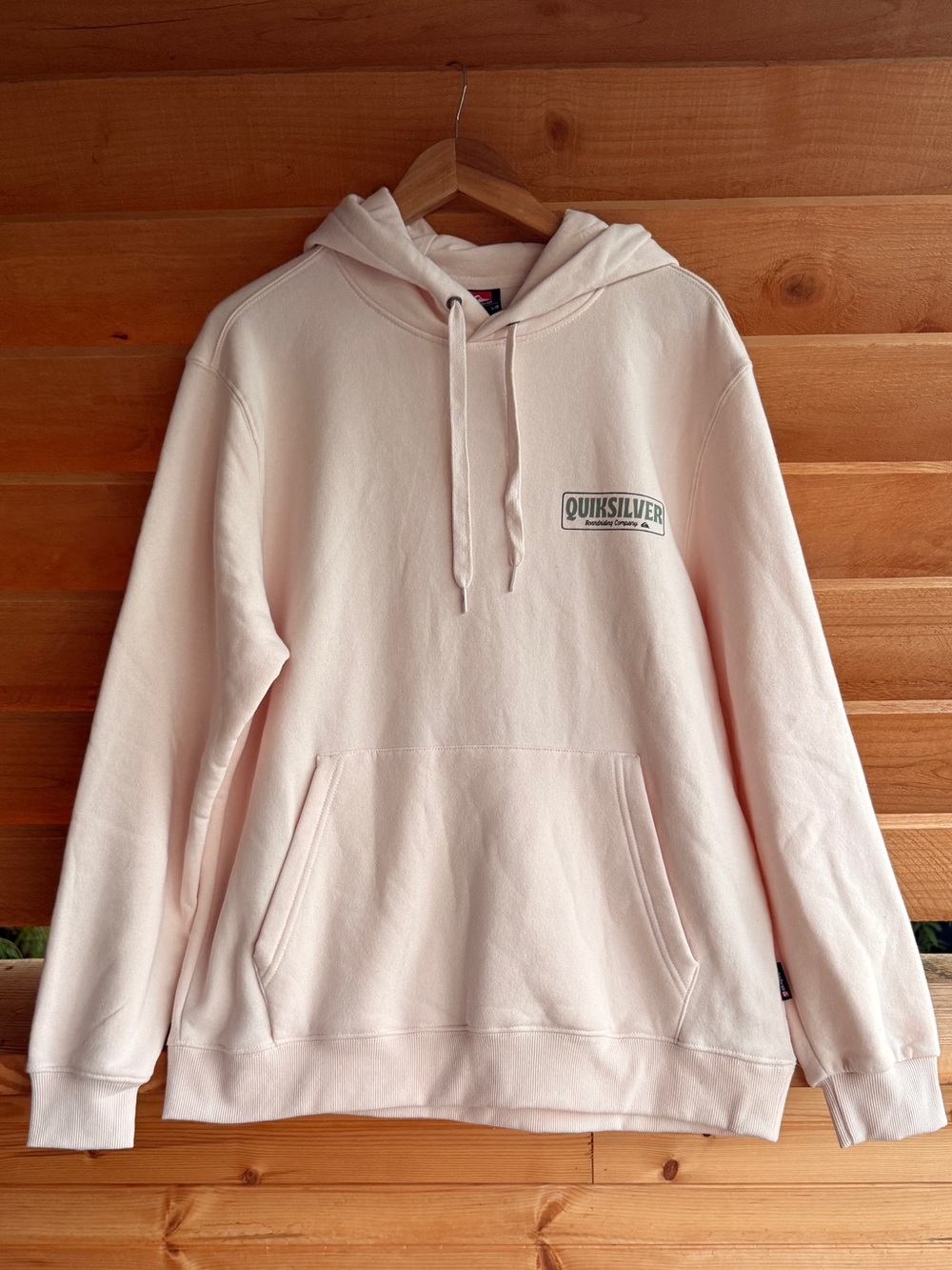 Quiksilver Men's Pale Pink Crewneck Hoodie